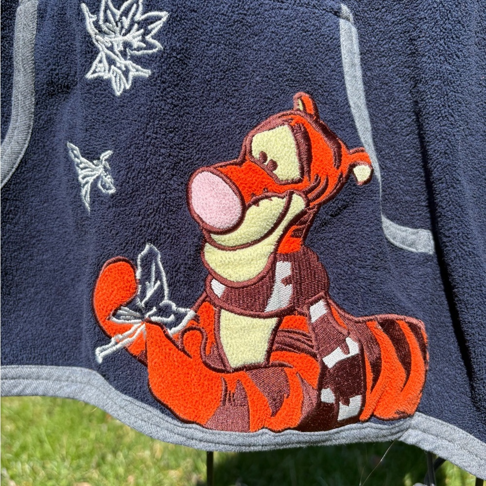 Vintage Pooh Tigger 1/4 Zip Fleece Sweatshirt 1X Disney Embroidered Pullover - Picture 8 of 14